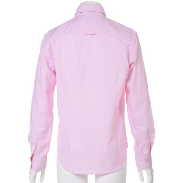 ピンクでやさしいイメージ 先染めオックス長袖シャツ メンズファッションプラス