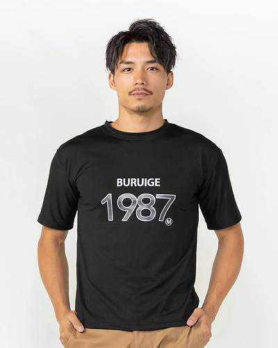 1987ロゴ五分袖T シャツ（ブラック）